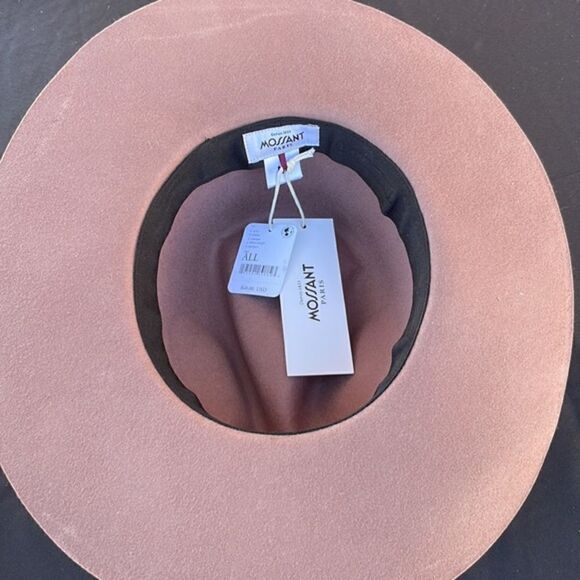 Free People Wild Heart Felt Wide Brim Hat Dusty Rose Hat Medium NWT - Picture 6 of 8